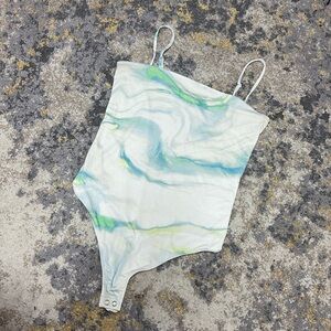 Marble thong bodysuit